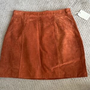 NWT I love h81 (forever21) RUST COLORED 100% leather mini skirt size 26